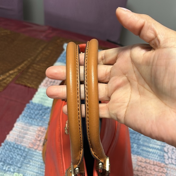 Authentic  Soft Leather MCM  Orange 2 way bag - Picture 8 of 16